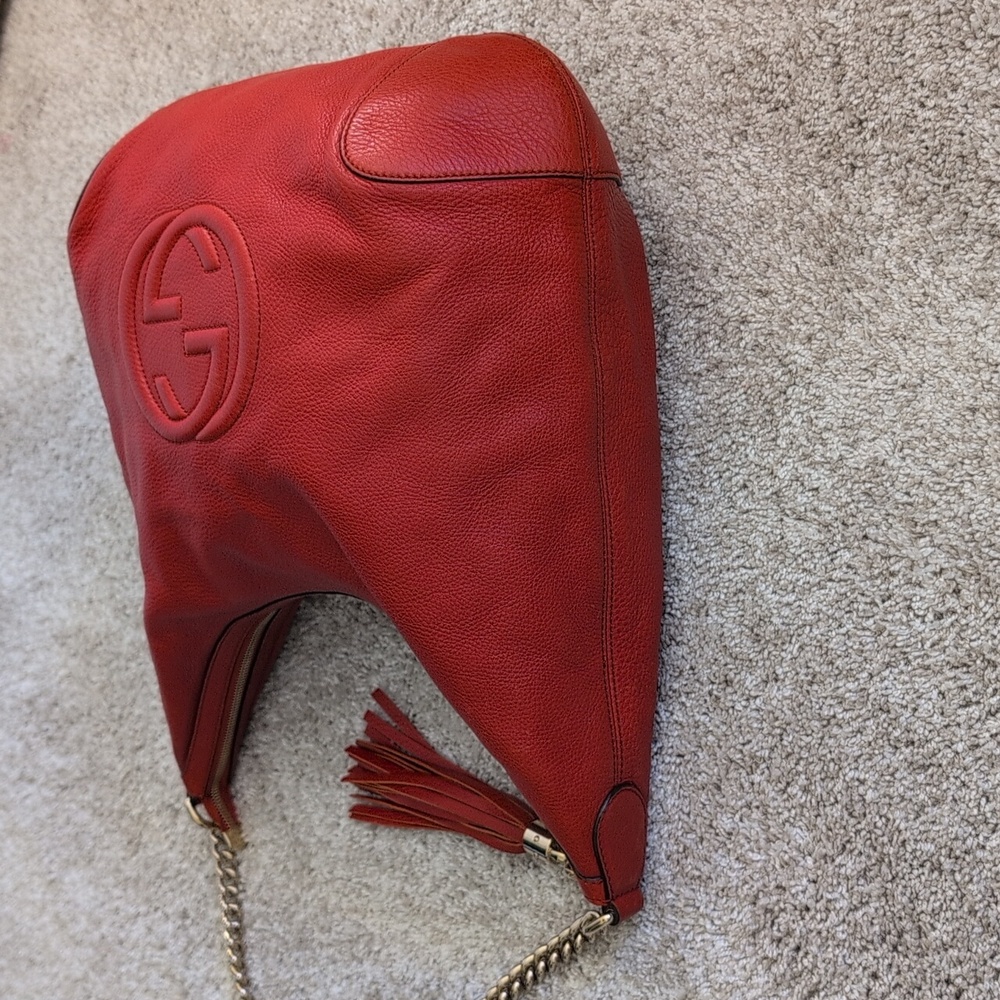 Gucci Soho Red Hobo EUC - Picture 6 of 14